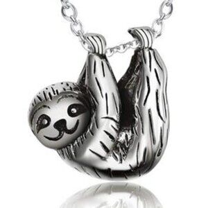Sloth Gifts Sterling Silver Sloth Necklace Cute Sloth Pendant